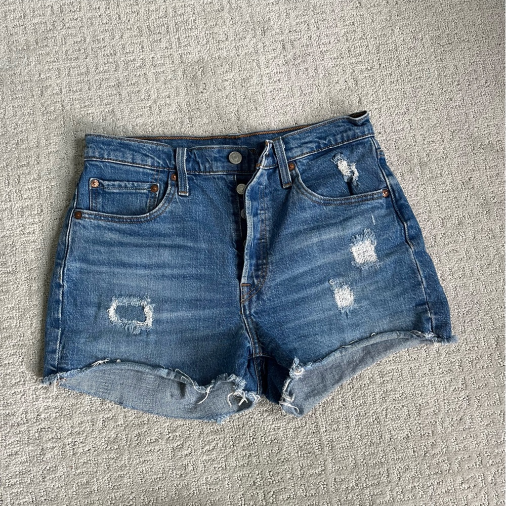 Levi’s distressed denim shorts